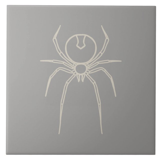 Azulejo De Cerâmica Aranha - Cinza fantasma e branco ósseo (Frente)