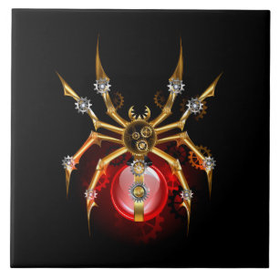 Azulejo De Cerâmica Aranha-do-galo em preto