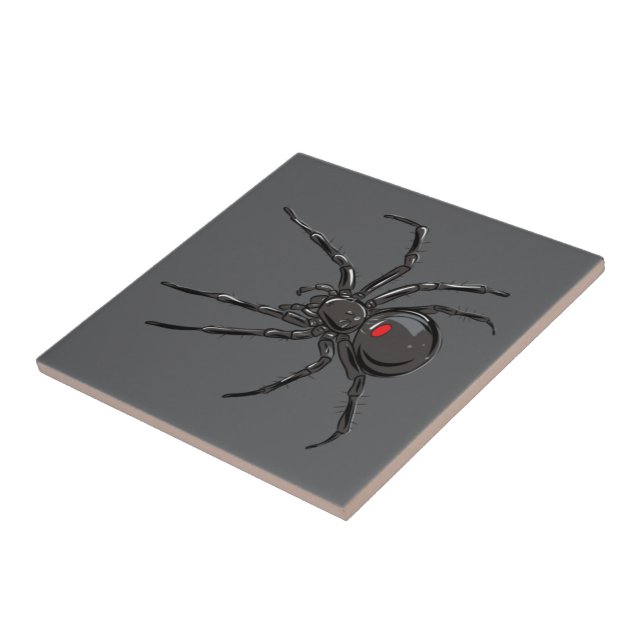 Azulejo De Cerâmica Aranha Viúva Negra Desenho Original Arte  (Lateral)