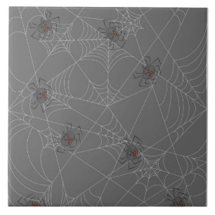 Azulejo De Cerâmica Aranhas do Dia das Bruxas e abóboras