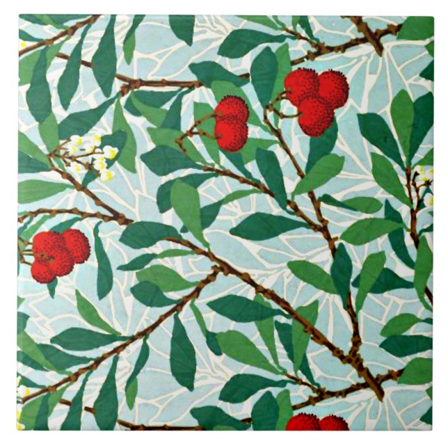 Azulejo De Cerâmica Arbatus por William Morris (Frente)