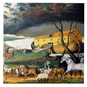 Azulejo De Cerâmica Arca de Noah, pintura de Edward Hicks