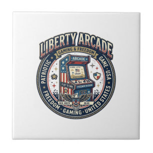 Azulejo De Cerâmica Arcade de Liberdade Patriótico Patriótico Gamer de