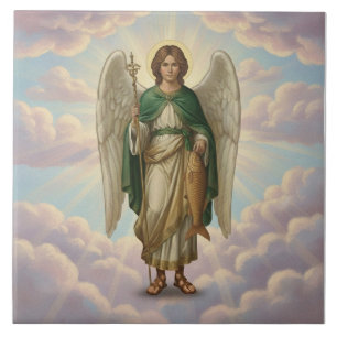 Azulejo De Cerâmica Arcanjo Anjo Rafael