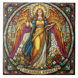 Azulejo De Cerâmica Arcanjo Jophiel Anjo da Beleza e Criatividade