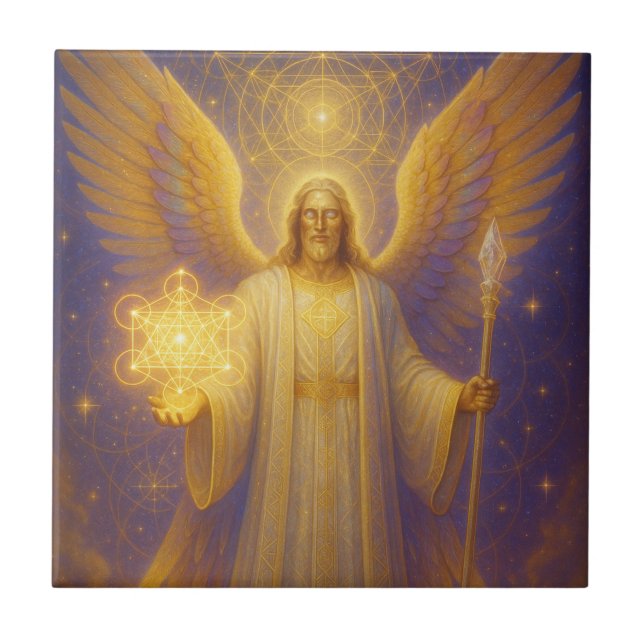 Azulejo De Cerâmica Archangel Metatron - Guardião da Sabedoria Sagrada (Frente)