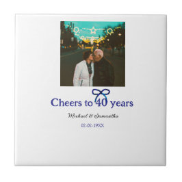 Azulejo De Cerâmica Arco azul grita 40 anos de casamento