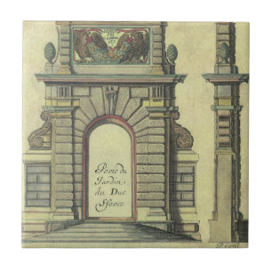 Azulejo De Cerâmica Arco do Portão do Jardim Vintage, Arquitetura Rena