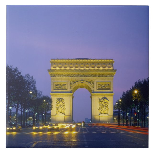 Azulejo De Cerâmica Arco do Triunfo, Paris, França, (Frente)
