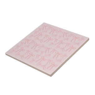 Azulejo De Cerâmica Arco-íris Boho Rosa Laços Padrão Em Rosa Bege Pó