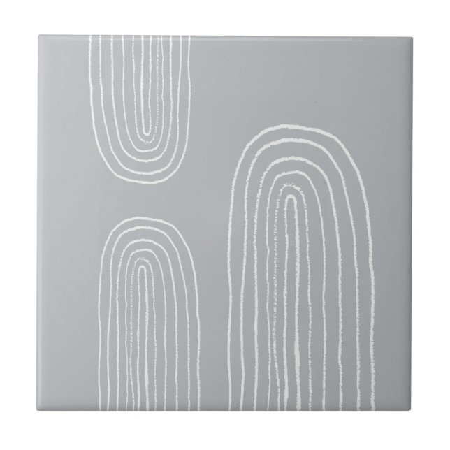 Azulejo De Cerâmica Arco-Íris Chic do Meio século Boho (Frente)