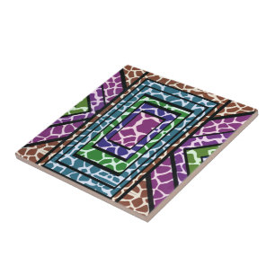 Azulejo De Cerâmica Arco-Íris Geométrico Arco-Íris Girafa Impressão An