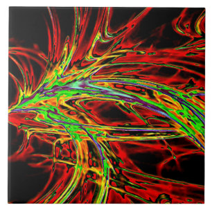 Azulejo De Cerâmica Arco-Íris iluminado de chamas