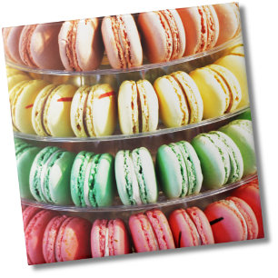 Azulejo De Cerâmica Arco-íris Pastel biscoitos empilhados de Macaron