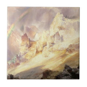 Azulejo De Cerâmica Arco-Íris Sobre Yellowstone, Moran 1900