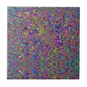 Azulejo De Cerâmica Arco-Íris Tie Dye Marble Hippie
