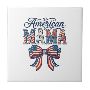 Azulejo De Cerâmica Arco Patriótico da Mamãe Americana Vintage Camisa