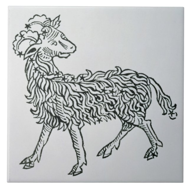 Azulejo De Cerâmica Aries (a ram) uma ilustração 'do Poeticon (Frente)