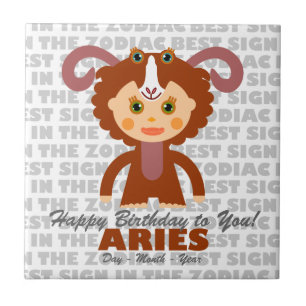 Azulejo De Cerâmica Aries Happy Birthday