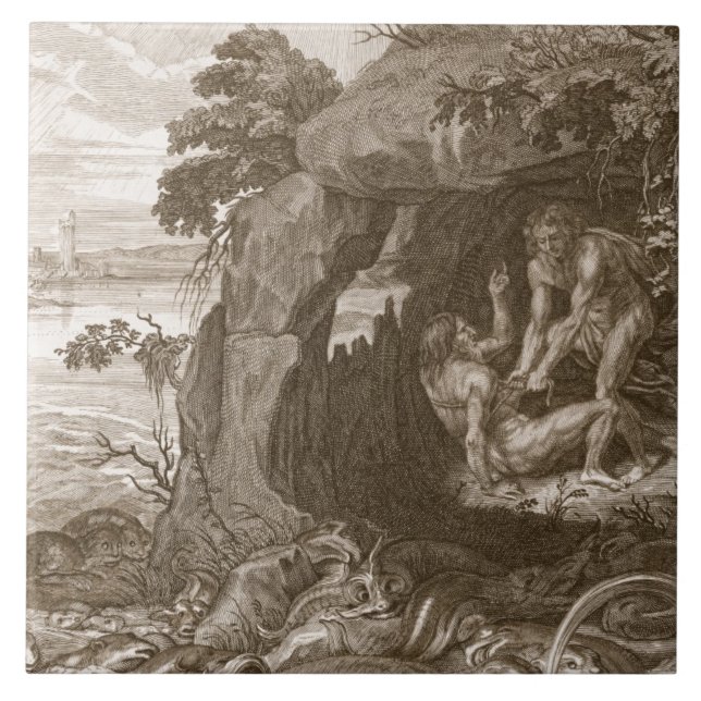 Azulejo De Cerâmica Aristeus obriga o Proteus para revelar seus (Frente)