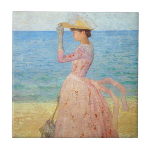 Azulejo De Cerâmica Aristide Maillol - Mulher com Guarda-Sol