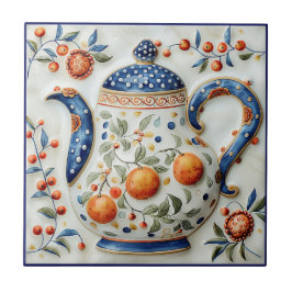 Azulejo De Cerâmica Armador Russo Decorativo Vintage Teapot