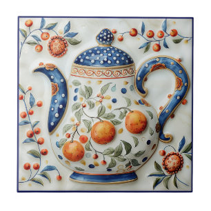 Azulejo De Cerâmica Armador Russo Decorativo Vintage Teapot
