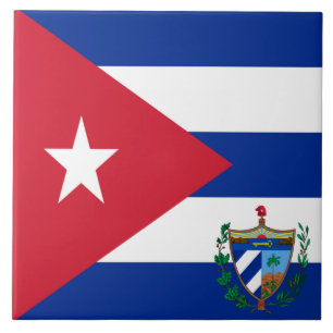Azulejo De Cerâmica Armas de casaco de bandeira de Cuba