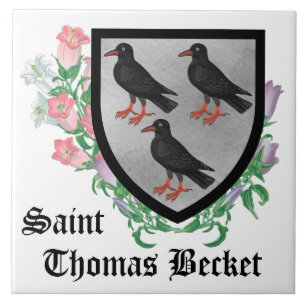 Azulejo De Cerâmica Armas de Rua atribuídas. Thomas Becket