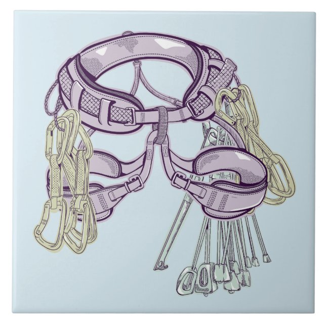 Azulejo De Cerâmica Arnês e equipamento para trepagem (Frente)