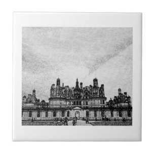 Azulejo De Cerâmica Arquitetura Château de Chambord França Sketch