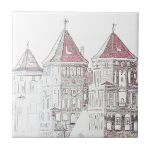 Azulejo De Cerâmica Arquitetura do Castelo Mir da Bielorrússia