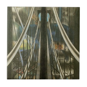 Azulejo De Cerâmica Arquitetura Vintage de Nova Iorque, Ponte do Brook