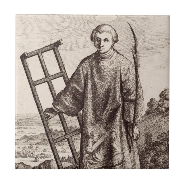 Azulejo De Cerâmica Arquivo do santo do cliente do cliente do santo La (Frente)