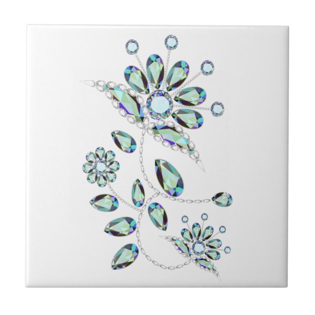 Azulejo De Cerâmica Arquivo Dourado Gem Stone (Frente)