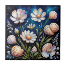 Arranjo Floral Elegante com Conchas Marinhas