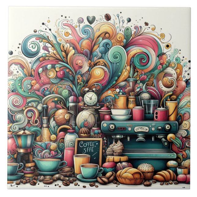 Azulejo De Cerâmica Arranjo para bares de compro para café (Frente)