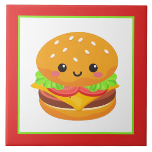 Azulejo De Cerâmica Arranjo para negócios domésticos de cheeseburger b