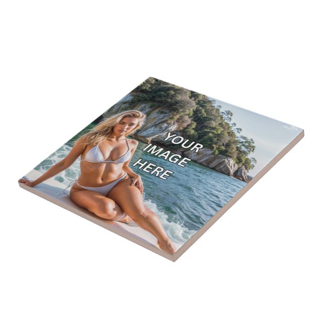 Azulejo De Cerâmica ART! 🎨 Custom Ceramic Tile – Add Image or Text (Lateral)