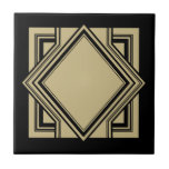 Azulejo De Cerâmica Art Deco Black Beige Dourado Chic Square 05<br><div class="desc">Azulejo cerâmico decorativo de elementos quadrados geométricos elegantes, preto e dourado escura, cor bege, cor bege escura. Note que a cor de ouro neste design é um impressão de cor bege plano e não é uma cor de ouro ou folha de alumínio. Design de chic elegante, perfeito para um interior...</div>