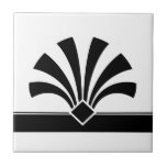 Azulejo De Cerâmica Art Deco Black White Flower Elemento Geométrico 06<br><div class="desc">Estilo geométrico de deco,  preto e branco,  negras negras e negras negras negras negras negras e brancas,  azulejo decorativo cerâmico. Design de chic elegante,  perfeito para um interior moderno ou de deco de arte.</div>