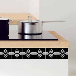 Azulejo De Cerâmica Art Deco Black White Simple Geométrico Border 03