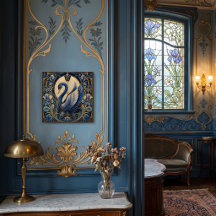 ART DECO BLUE SWAN | ACENTO DECORATIVO VINTAGE