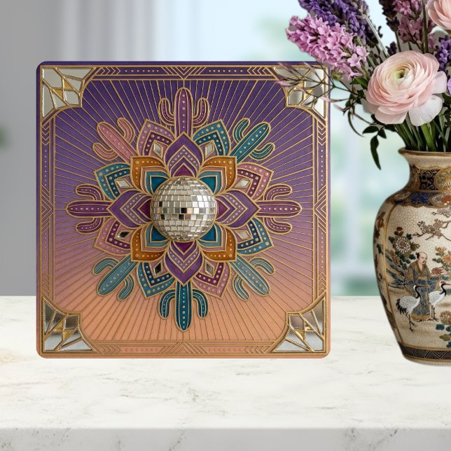 Azulejo De Cerâmica Art Deco Desert Disco Mandala Ceramic Tile (Criador carregado)