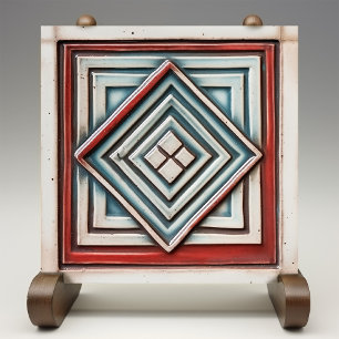 Azulejo De Cerâmica Art Deco Diamond Profundidade de Teal Mudada