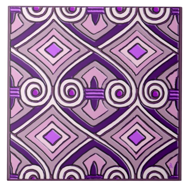 Azulejo De Cerâmica Art Deco Does Persia #9 (Azulejo cerâmico) (Frente)