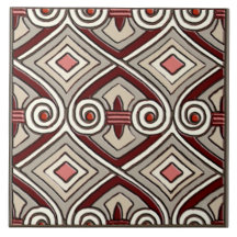 Art Deco Does Persia (Tan, Coral, Cinza e Maroon)