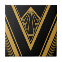Art Deco Dourado Crise Geométrica do Elegante Negr