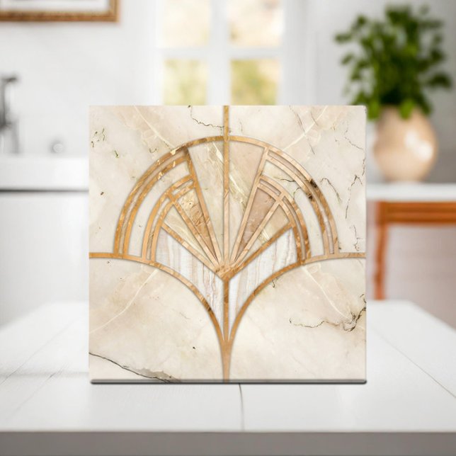 Azulejo De Cerâmica Art Deco Fan Shell - Travertine Marble (Criador carregado)