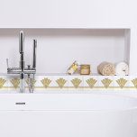 Azulejo De Cerâmica Art Deco Faux Dourado Borda Geométrica Branca 04<br><div class="desc">Estilo de decoração simples de ouro e arte branca, simples elemento geométrico do ventilador de chic, ornamento decorativo de borda, azulejo de cerâmica. Observe que o ouro neste design é um impressão de cor bege plano e não é uma cor ou folha de ouro real. Design elegante, perfeito para um...</div>